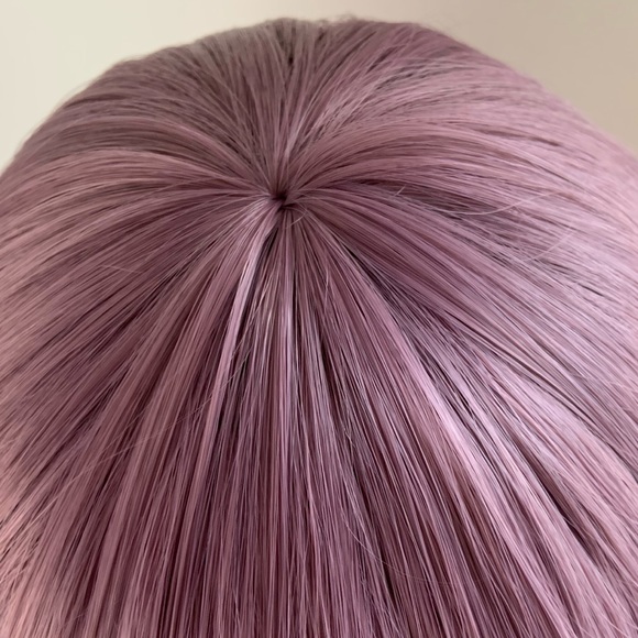 Very Pretty 30” Plum Color Synthetic Wig with Bangs - Picture 3 of 11